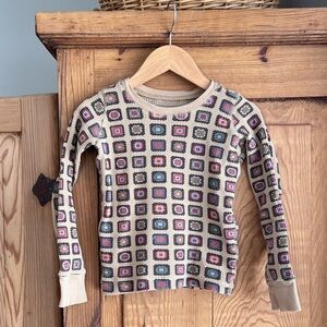 Noble | Grandma Knit Geometric Pattern Kids Long Sleeve Shirt